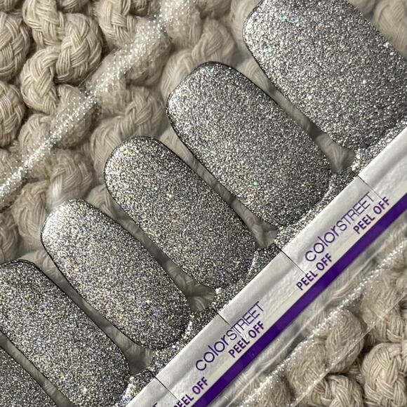 (NAKED) Color Street “Light Year” Gunmetal Grey Glitter Nail Strips - Picture 1 of 1